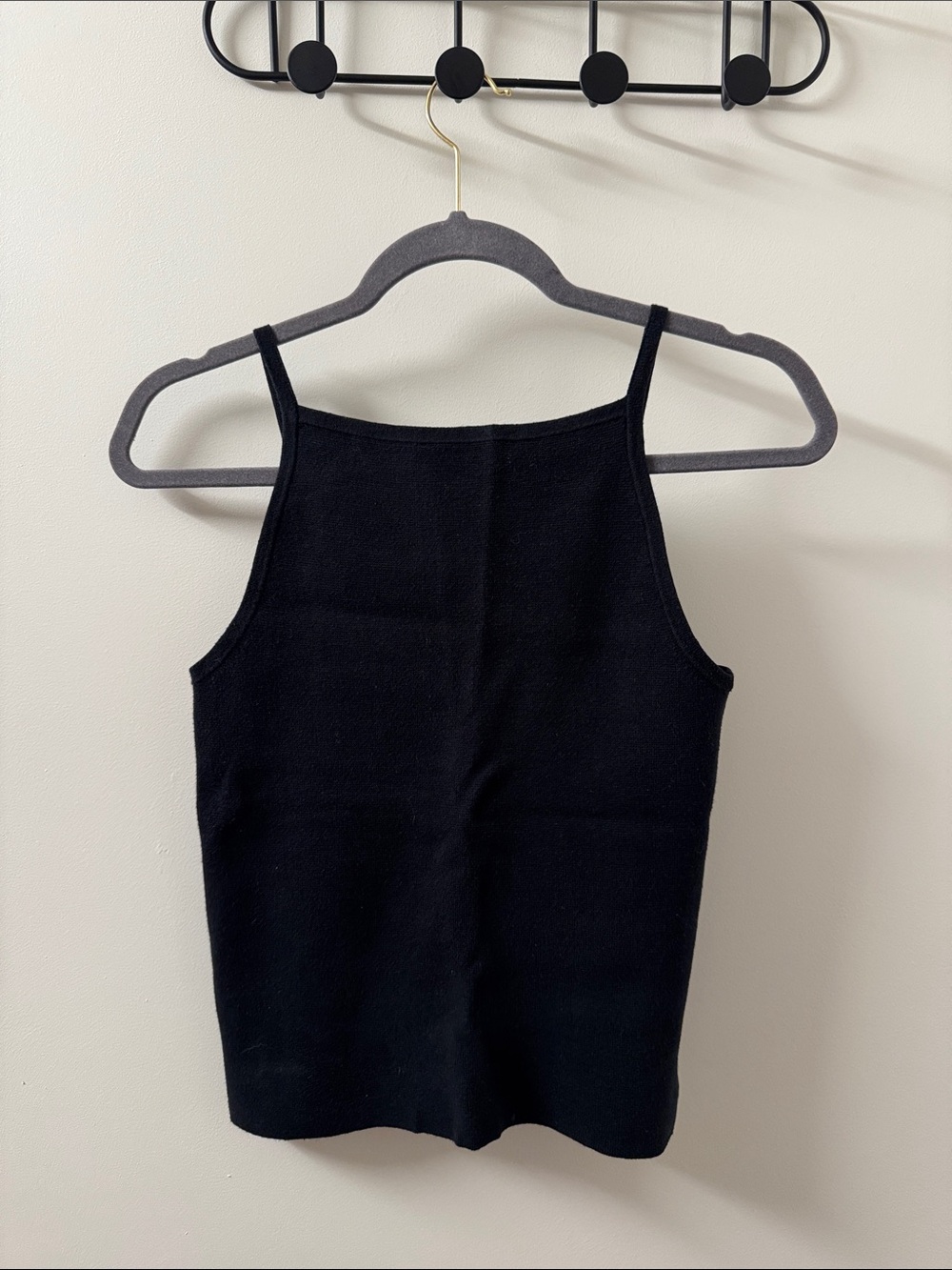 Madewell Black Ribbed Tank Top with Low Back Size XS